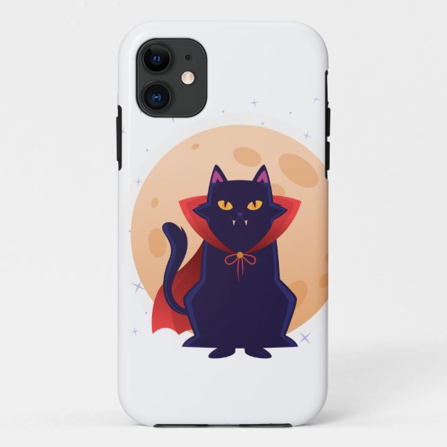 Capa Para iPhone 11 Gato de Vampiro Bonito (Verso)