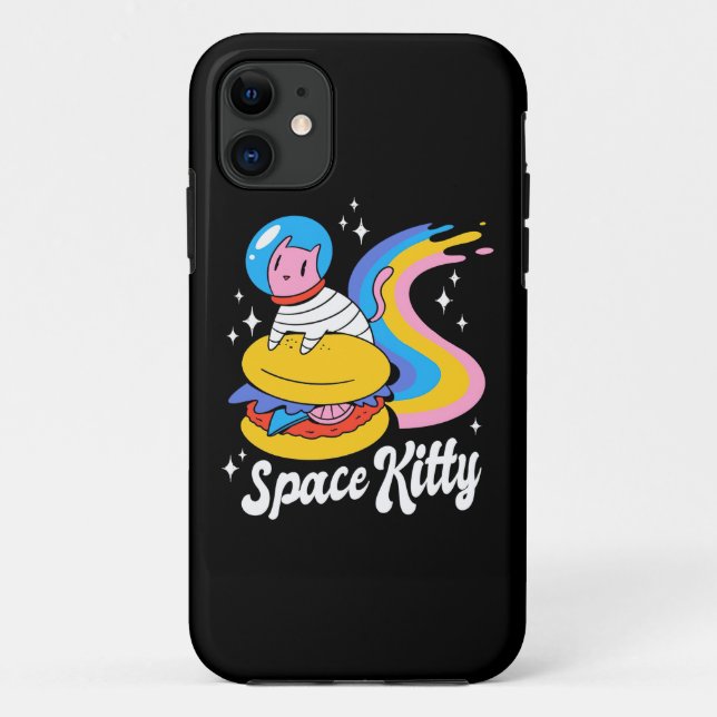 Capa Para iPhone 11 Gato do Espaço Astronauta (Verso)