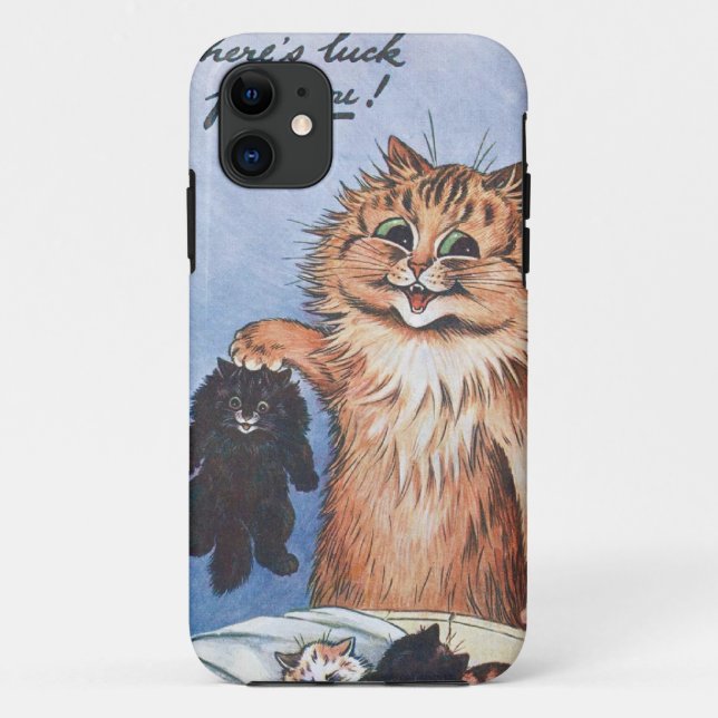 Capa Para iPhone 11 Gato e Gatinhos, Louis Wain (Verso)