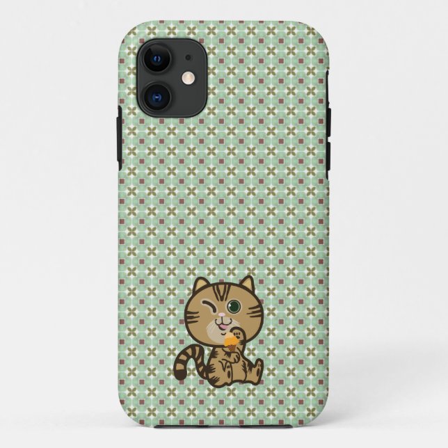 Capa Para iPhone 11 gato e sorvete (Verso)