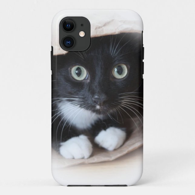 Capa Para iPhone 11 Gato em um saco (Verso)