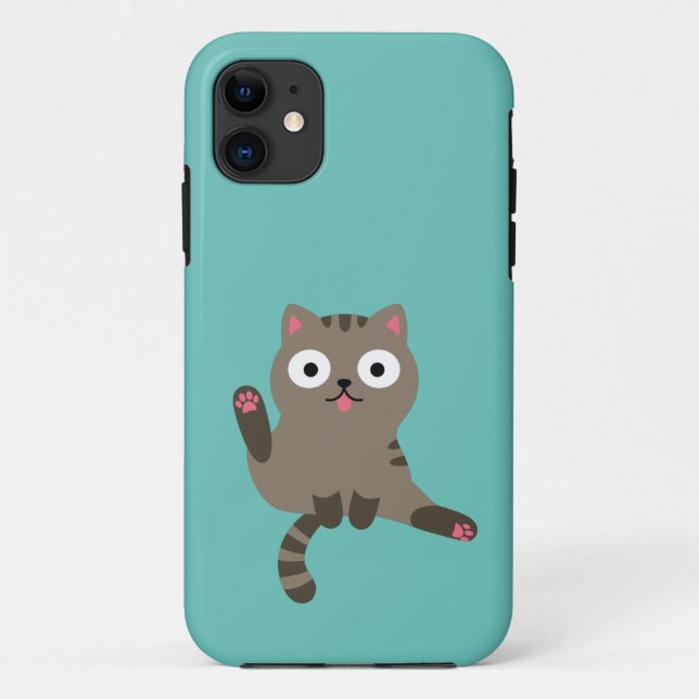 Capa Para iPhone 11 Gato Engraçado (Verso)