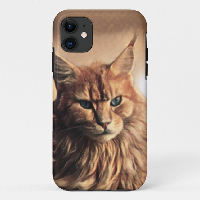 Capa Para iPhone 11 Gato Engraçado E Louco (Verso)