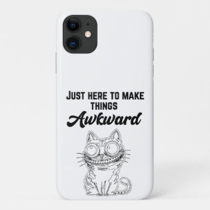 Capa Para iPhone 11 Gato Engraçado - Só aqui para fazer as coisas desc