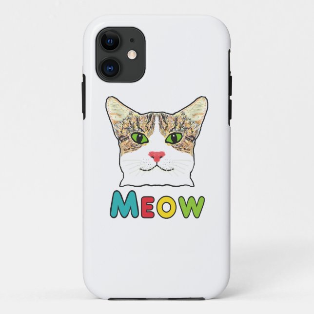 Capa Para iPhone 11 Gato Face Meow (Verso)