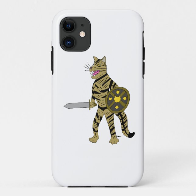 Capa Para iPhone 11 Gato Guerreiro (Verso)