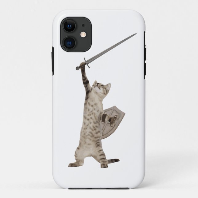Capa Para iPhone 11 Gato heróico do cavaleiro do guerreiro (Verso)