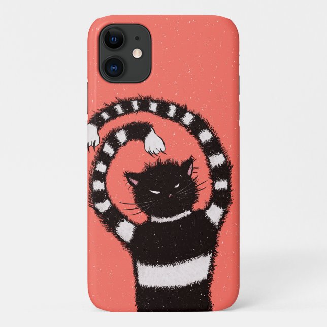 Capa Para iPhone 11 Gato Mau estranho (Verso)