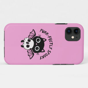 Capa Para iPhone 11 Gato Morcego de Halloween Fofo - Piada Assustadora
