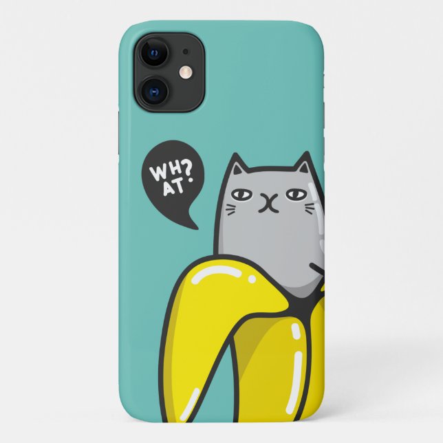 Capa Para iPhone 11 Gato na banana (Verso)