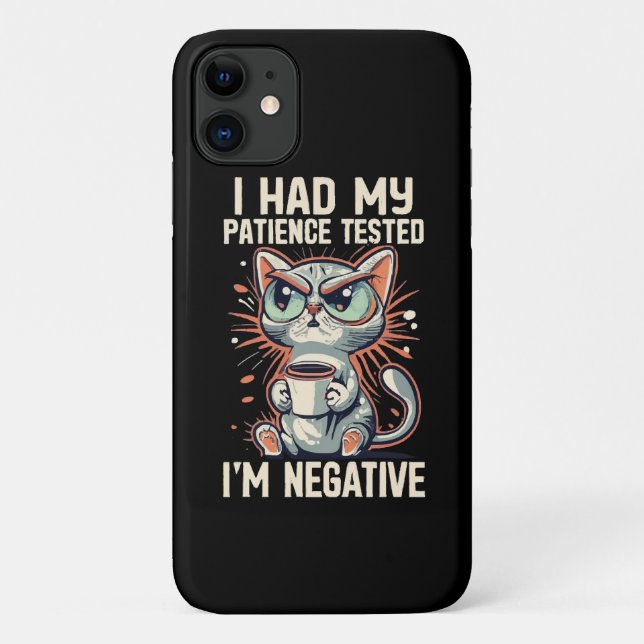 Capa Para iPhone 11 Gato Negativo (Verso)