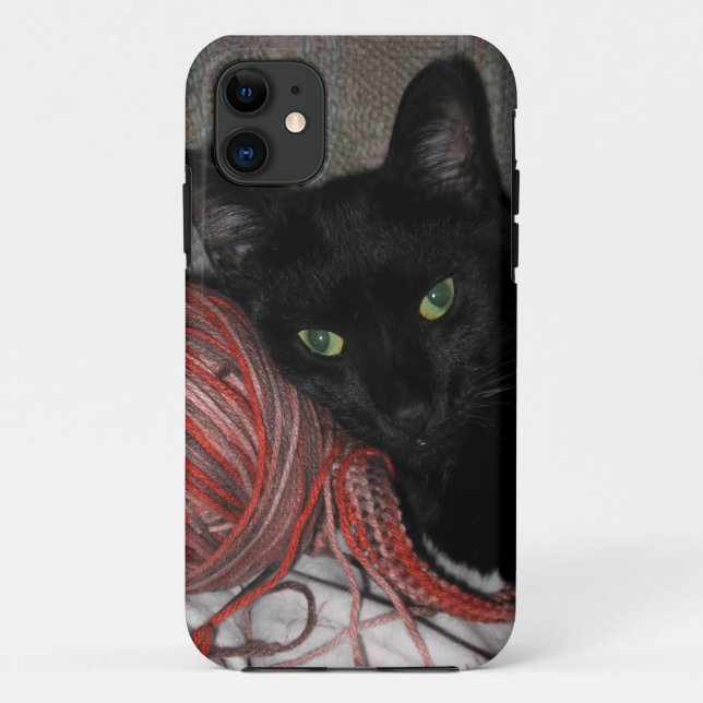 Capa Para iPhone 11 Gato Negro (Verso)