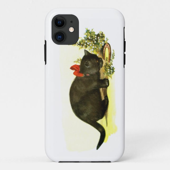 Capa Para iPhone 11 Gato negro e sortudo (Verso)
