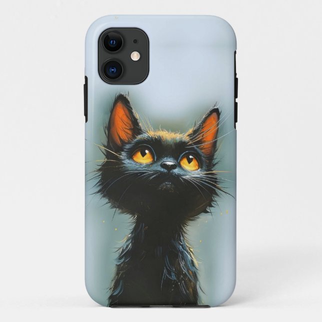 Capa Para iPhone 11 Gato Negro Encantado (Verso)