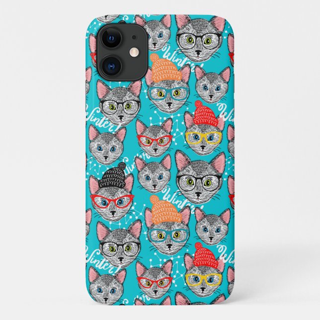 Capa Para iPhone 11 Gato no chapéu (Verso)