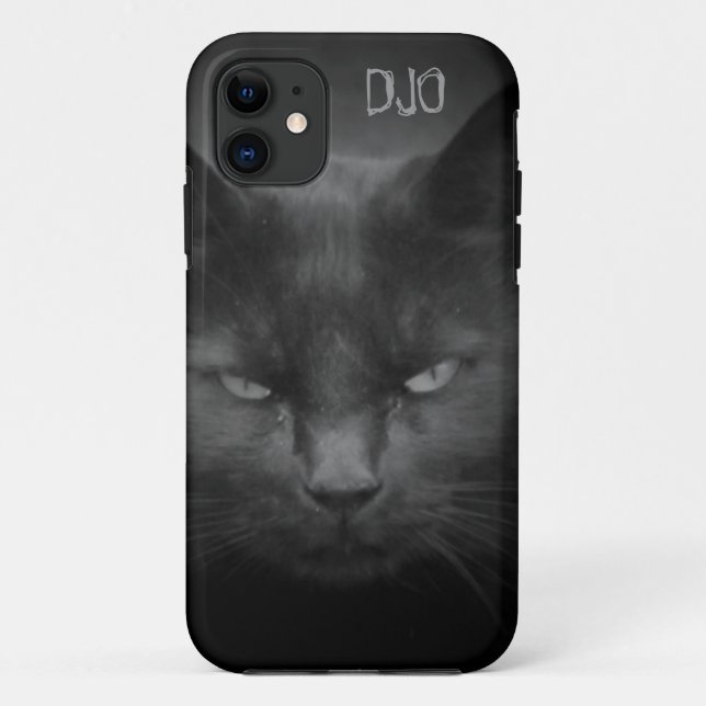 Capa Para iPhone 11 Gato Preto Louco (Verso)
