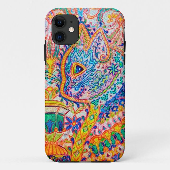 Capa Para iPhone 11 Gato Psicodélico, Louis Wain (Verso)