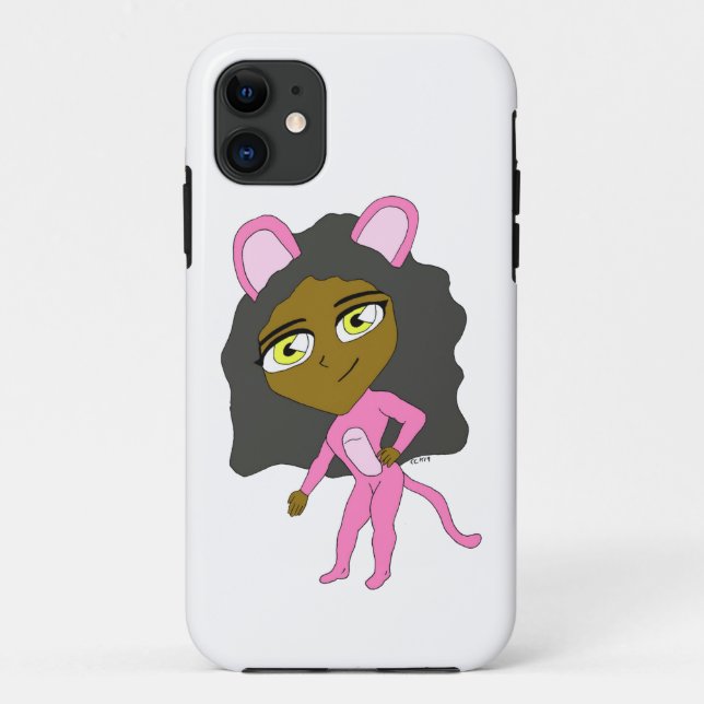 Capa Para iPhone 11 gato rosa (Verso)