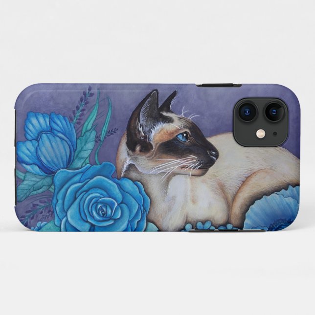 Capa Para iPhone 11 Gato Siamês Ponto Chocolate (Verso (horizontal))