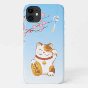Capa Para iPhone 11 Gato Sortudo Japonês Calico Maneki Neko