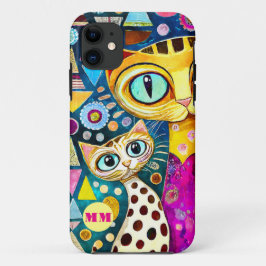 Capa Para iPhone 11 Gatos Abstratos Legais