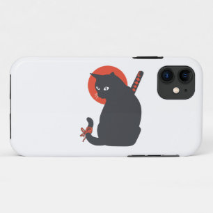 Capa Para iPhone 11 Gatos como Guerreiro Samurai - Escolha a cor de fu