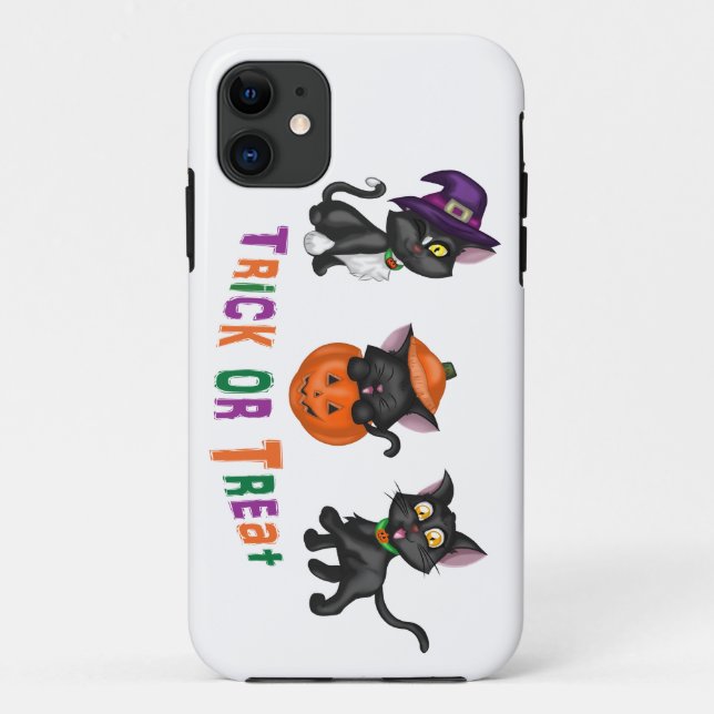 Capa Para iPhone 11 Gatos de Dia das Bruxas (Verso)