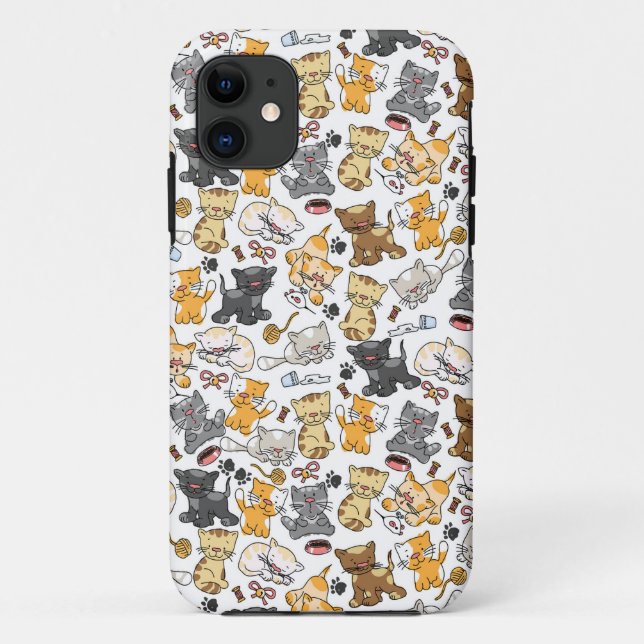 Capa Para iPhone 11 Gatos de Gatinhos Repletos (Verso)