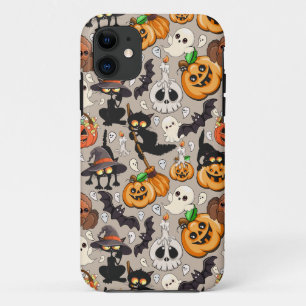 Capa Para iPhone 11 Gatos de Halloween Festa Divertida