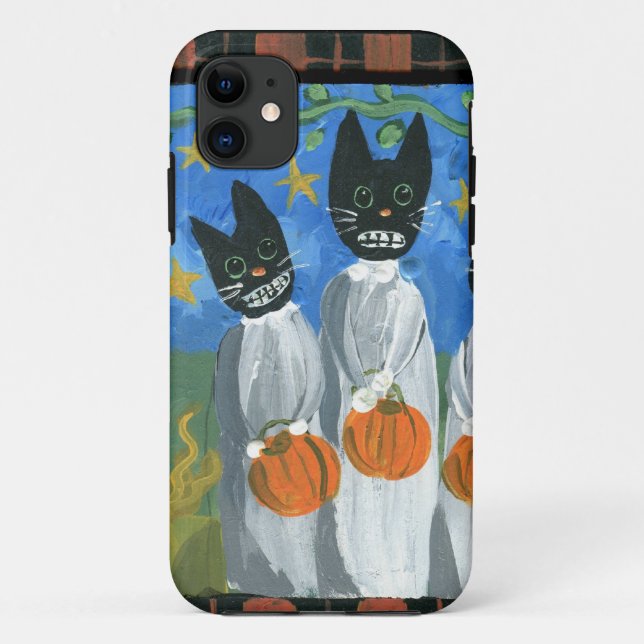 Capa Para iPhone 11 Gatos do Dia das Bruxas (Verso)