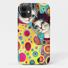 Capa Para iPhone 11 Gatos Legal de Abstrato