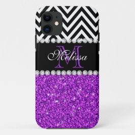 CAPA PARA iPhone 11 GELO PURPER BLACK CHEVRON MONOGRAMMED