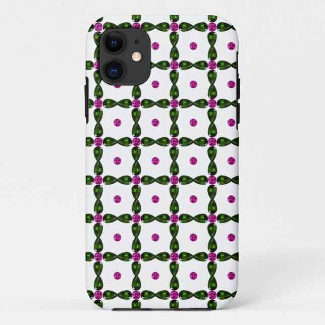 Capa Para iPhone 11 Gemstone Art, Purple Green (Verso)