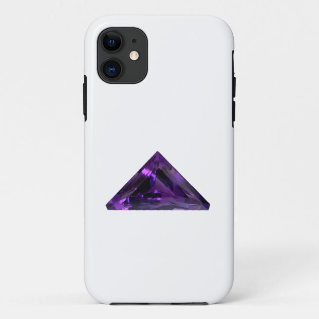 Capa Para iPhone 11 Gemstone do Triângulo Ametista Roxo (Verso)