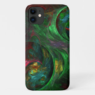 Capa Para iPhone 11 Genesis Abstrato Art Verde
