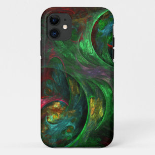 Capa Para iPhone 11 Genesis Abstrato Art Verde