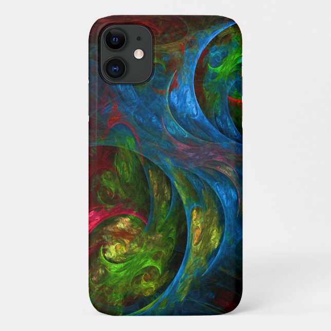 Capa Para iPhone 11 Genesis Blue Abstrato Art (Verso)