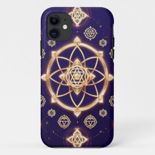 Capa Para iPhone 11 Geometria Celestial da Luz — Padrão Sagrado