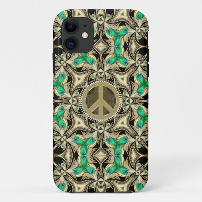 Capa Para iPhone 11 Geometria Medieval Steampunk Peace iPhone 5 Case (Verso)