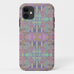 Capa Para iPhone 11 Geométrico Cor-de-Rosa Verde