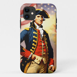 Capa Para iPhone 11 George Washington com traje de guerra