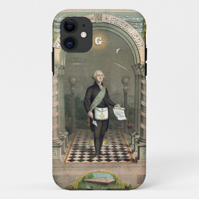 Capa Para iPhone 11 George Washington como Freemason (Verso)