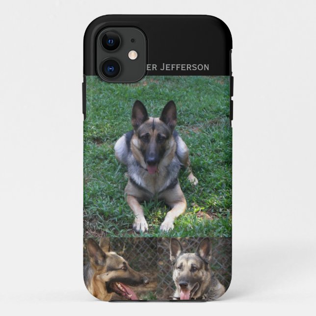 Capa Para iPhone 11 German shepherd: Colagem da imagem (Verso)