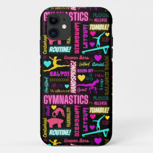 Capa Para iPhone 11 Ginástica Colorida Meninas Glossária Tipografia 