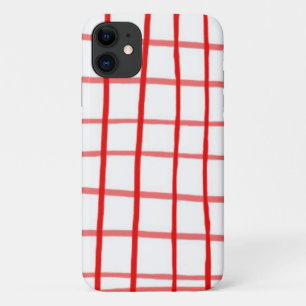 Capa Para iPhone 11 Gingham Vermelho Rosa