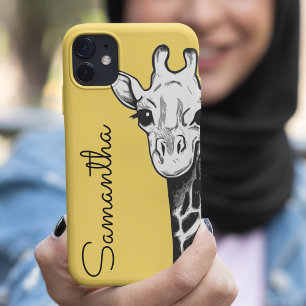 Capa Para iPhone 11 Girafa Amarela Personalizada
