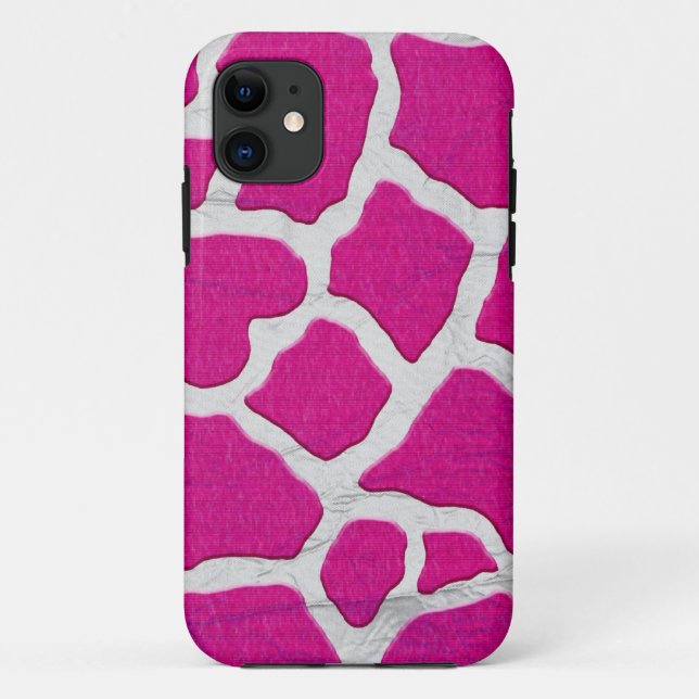 Capa Para iPhone 11 Girafa cor-de-rosa e de prata (Verso)