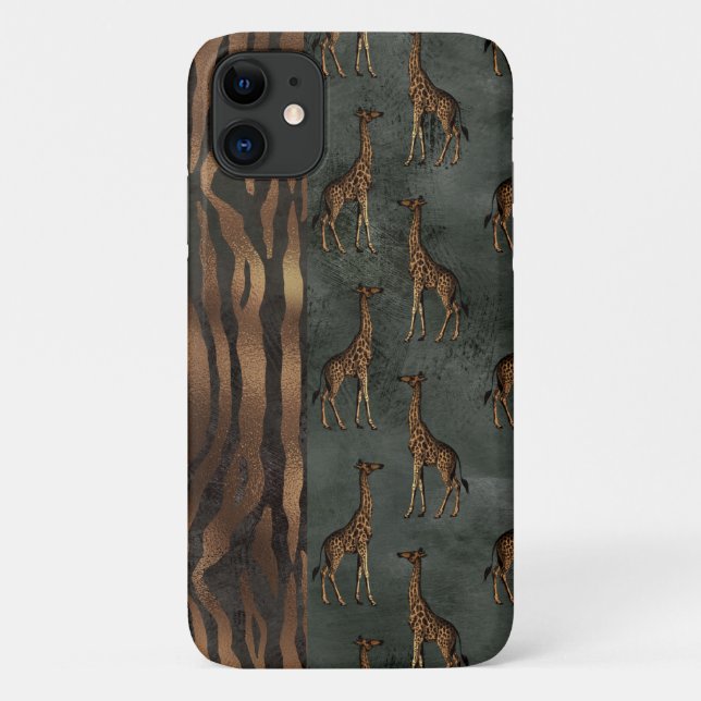 Capa Para iPhone 11 Girafa do Tiger da Selva bonito (Verso)