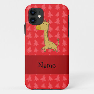 Capa Para iPhone 11 Girafa vermelha de natal personalizada
