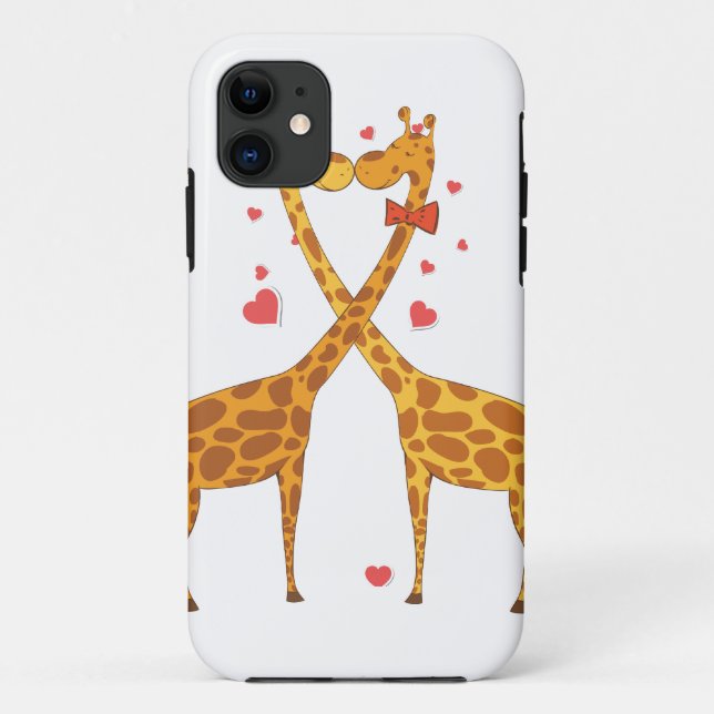 Capa Para iPhone 11 Girafas apaixonadas (Verso)